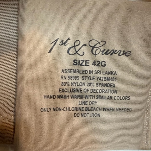 Women's  1st Curve Tan Intimate Bra Underwire sz 42 G - Picture 8 of 8